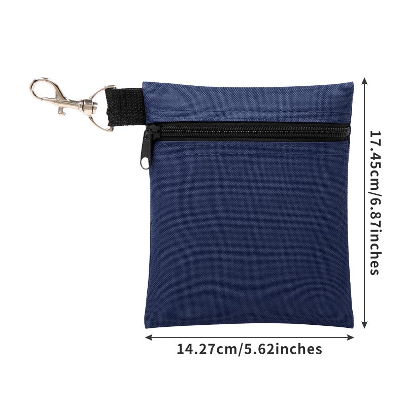 BuyAgain Golf Tee Pouch, 5.62 X 6.87 Inch Professional Zipper Golf Tee/Ball Pouch Bag With Metal Lobster Claw Clip. - Image 2